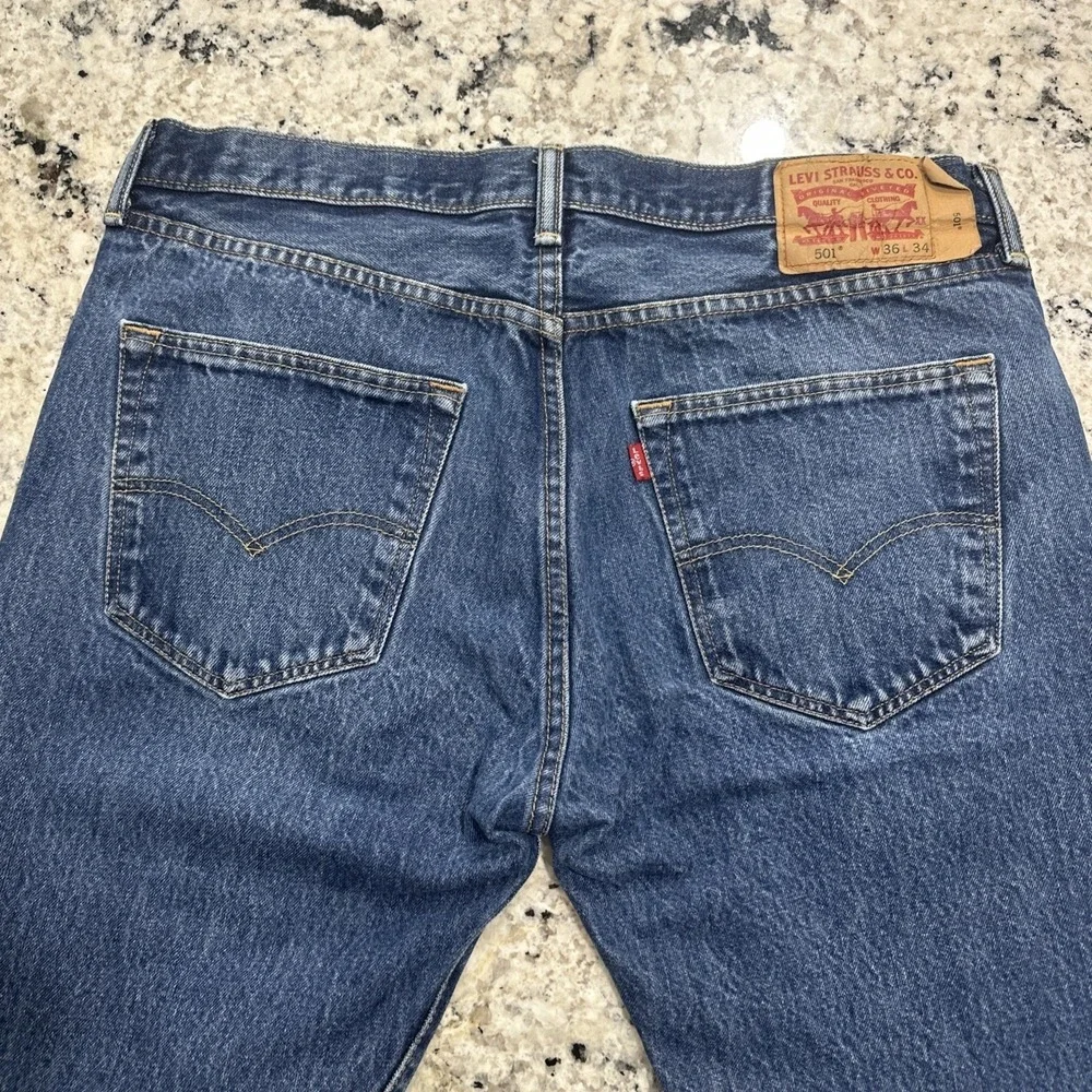 Retro‎ Levi's 501 Jeans Mens Size 38x30 (36x29.5) Blue Original Straight Denim